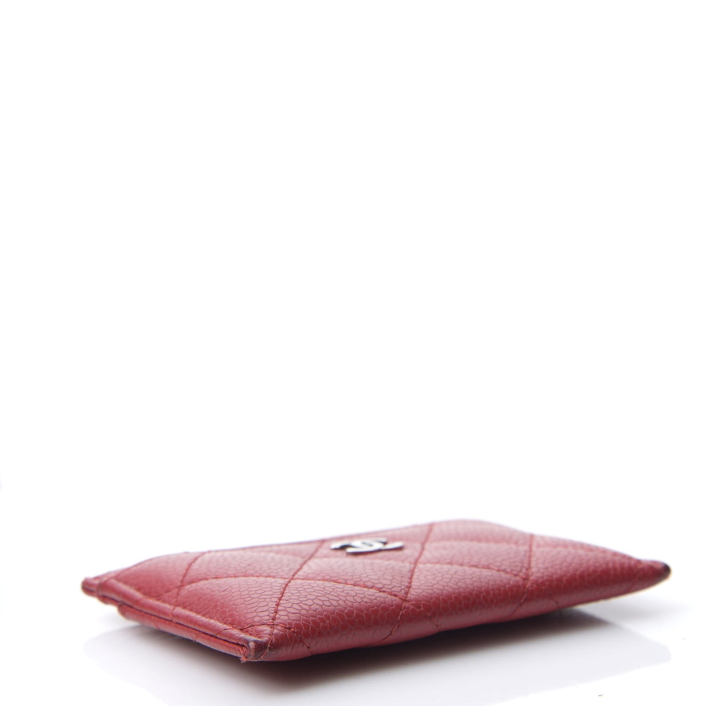 Caviar Quilted Card Holder Red