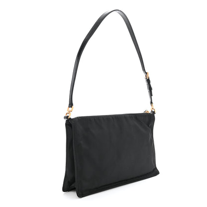 Prada Tessuto Nylon Saffiano Pochette Black 3 of 12
