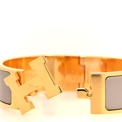 Hermes Enamel Wide Clic Clac H Bracelet GM Marron Glace 3 of 4