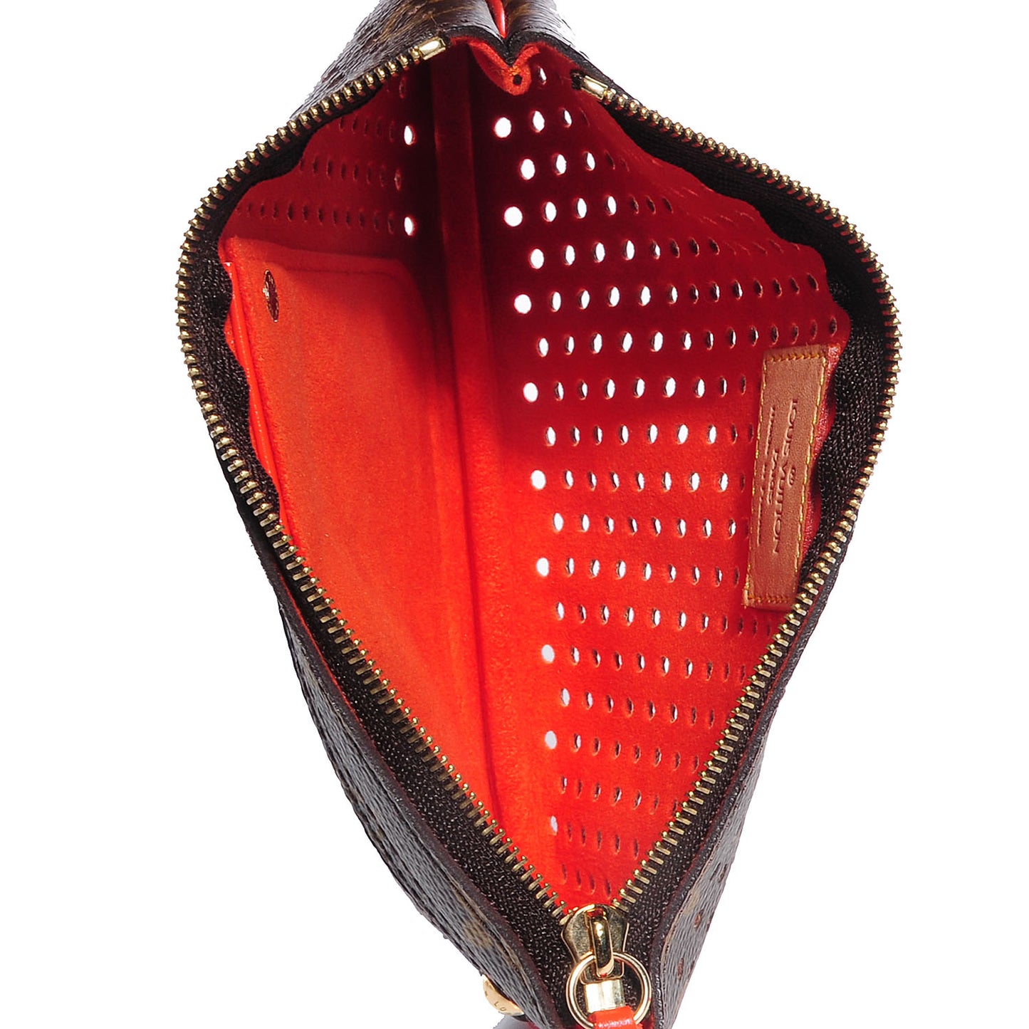 Monogram Perforated Pochette Plat Orange