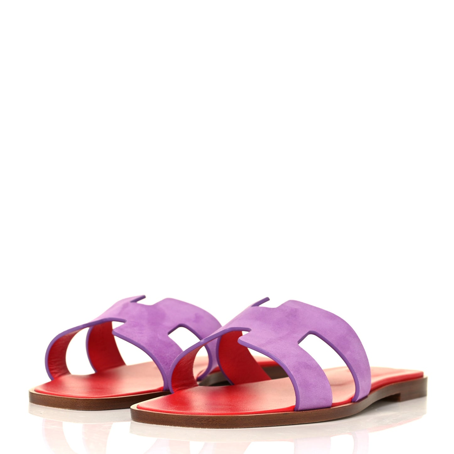 Suede Goatskin Oran Sandals 39.5 Violet Parme
