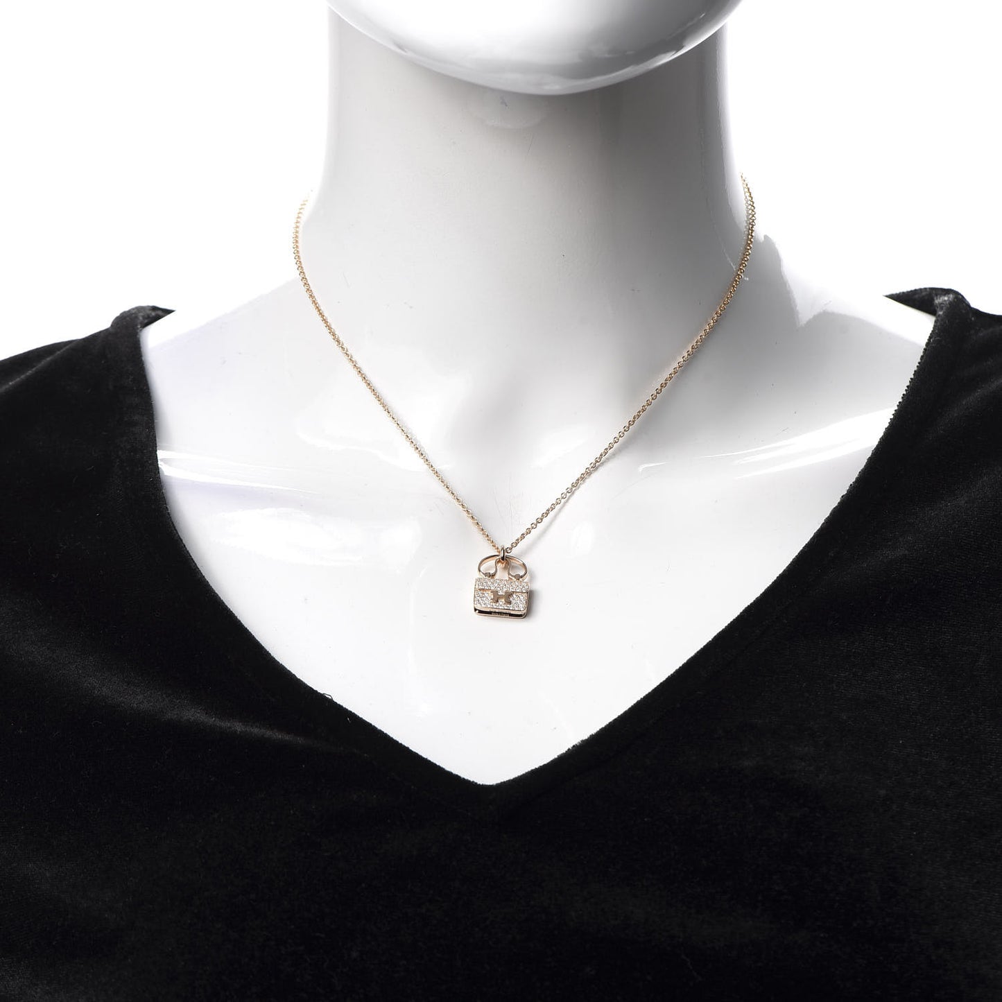 18K Rose Gold Diamond Constance Amulette Pendant Necklace