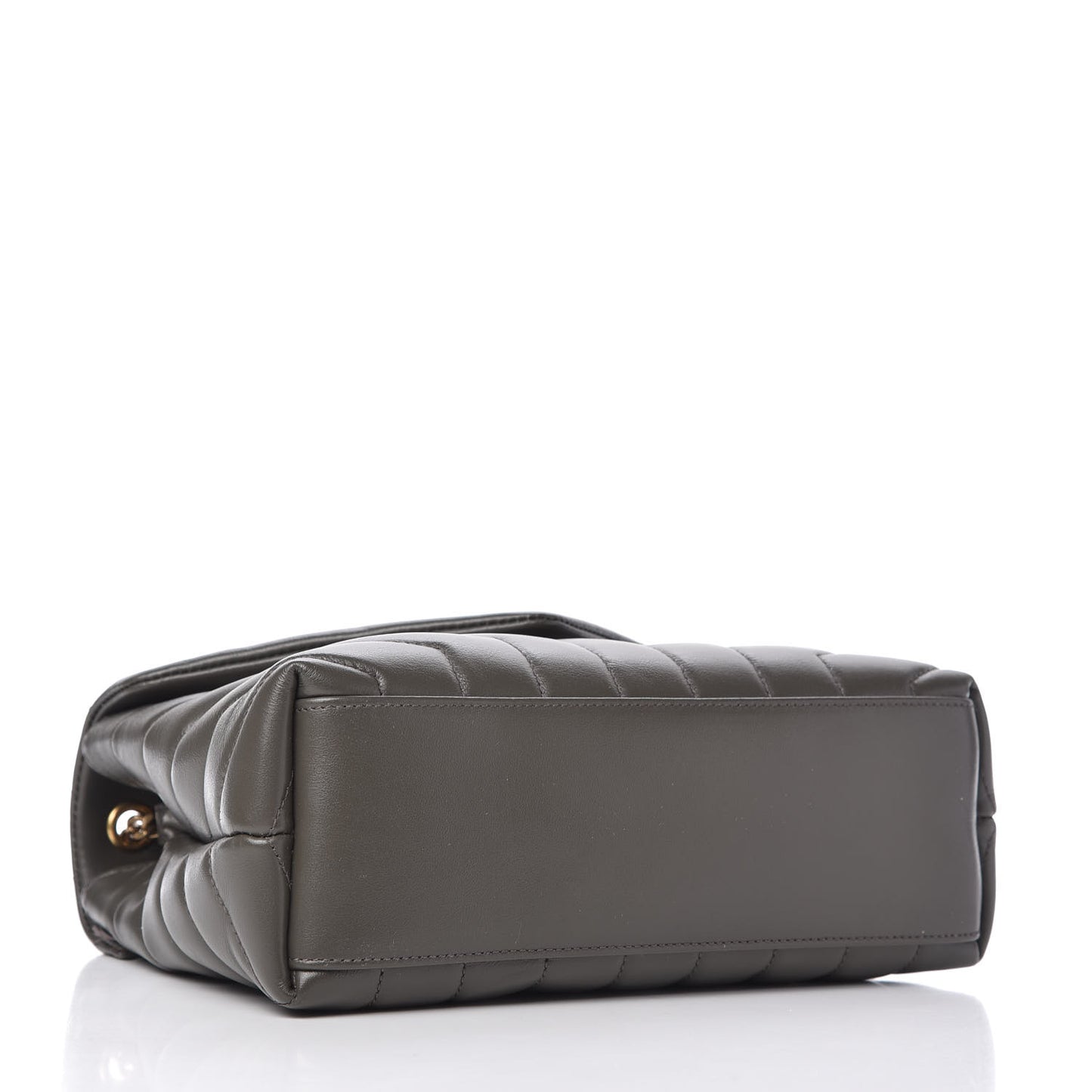 Calfskin Y Quilted Monogram Small Loulou Chain Satchel Pebble