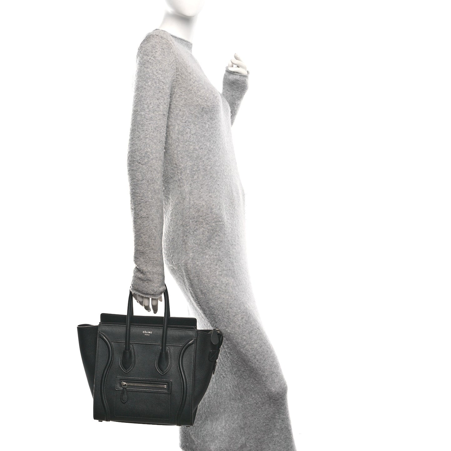 Drummed Calfskin Micro Luggage Black