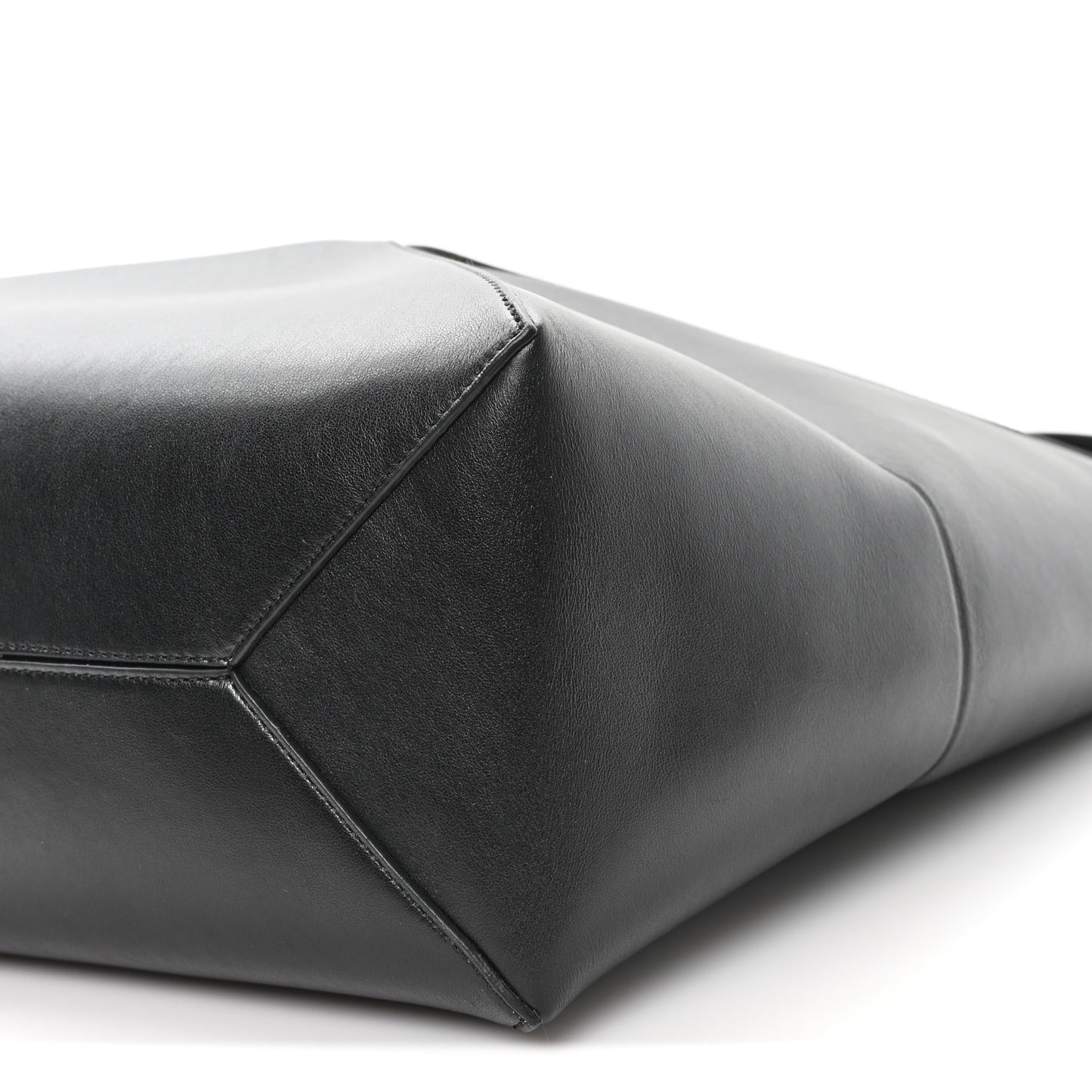 Shiny Calfskin Medium Puzzle Fold Tote Black