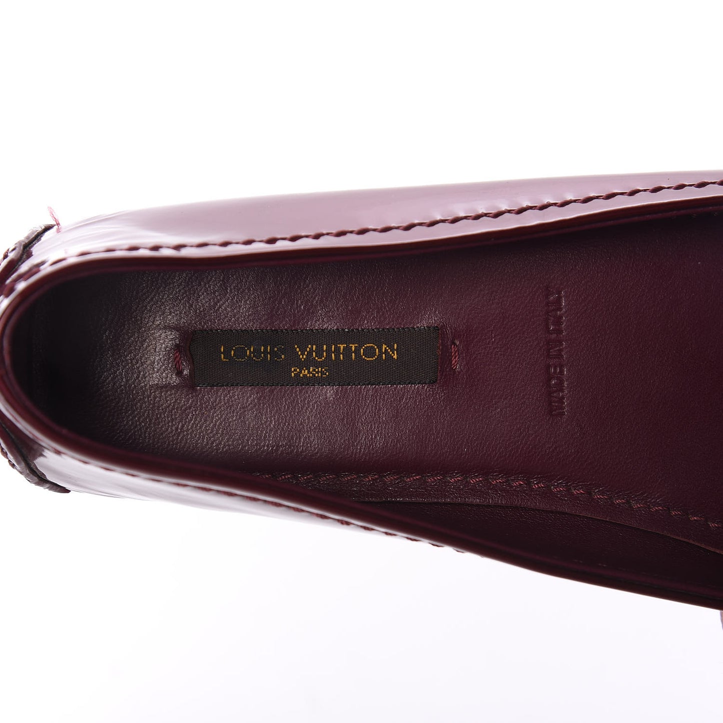 Patent Calfskin Oxford Ballerina Flats 34.5 Amarante
