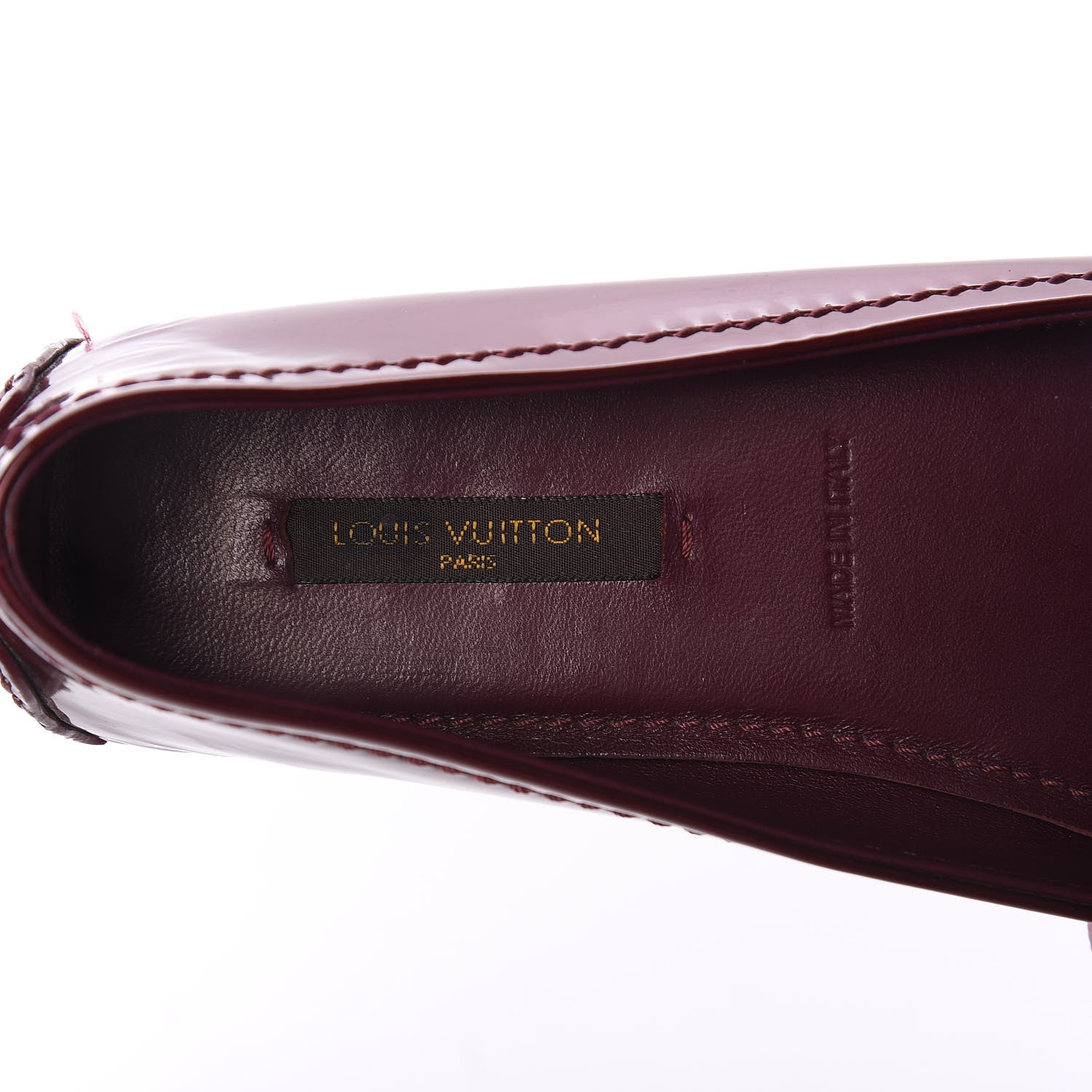 Louis Vuitton Patent Calfskin Oxford Ballerina Flats 34.5 Amarante 9 of 9