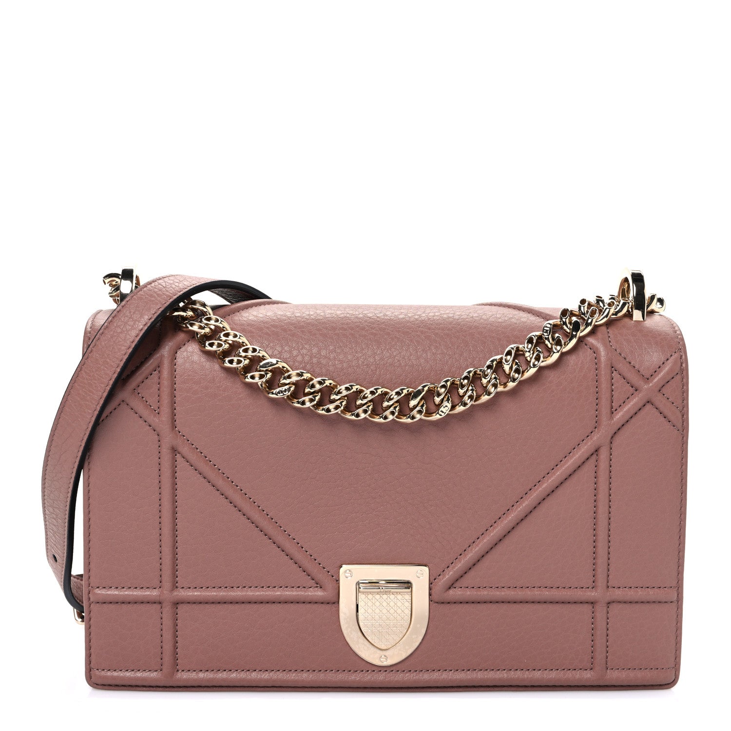 Christian Dior Grained Calfskin Medium Diorama Flap Bag Rust 1 of 10