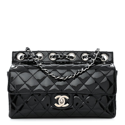 Chanel Patent Quilted Medium Diagonal CC Flap Black 1 of 10
