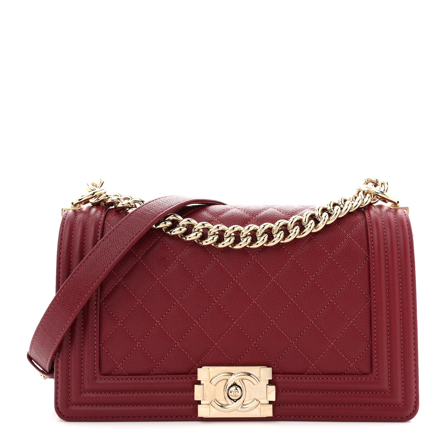 Chanel Caviar Quilted Medium Boy Flap Red 1 of 10
