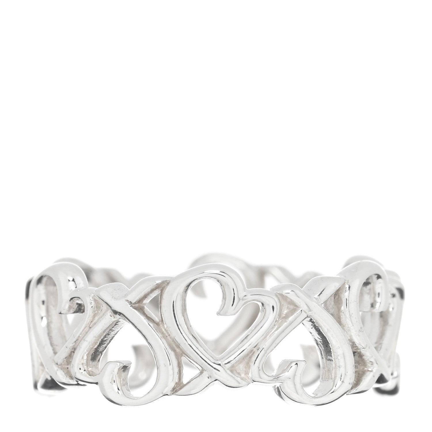 Tiffany Sterling Silver Paloma Picasso Loving Heart Band Ring 51 5.75 1 of 4