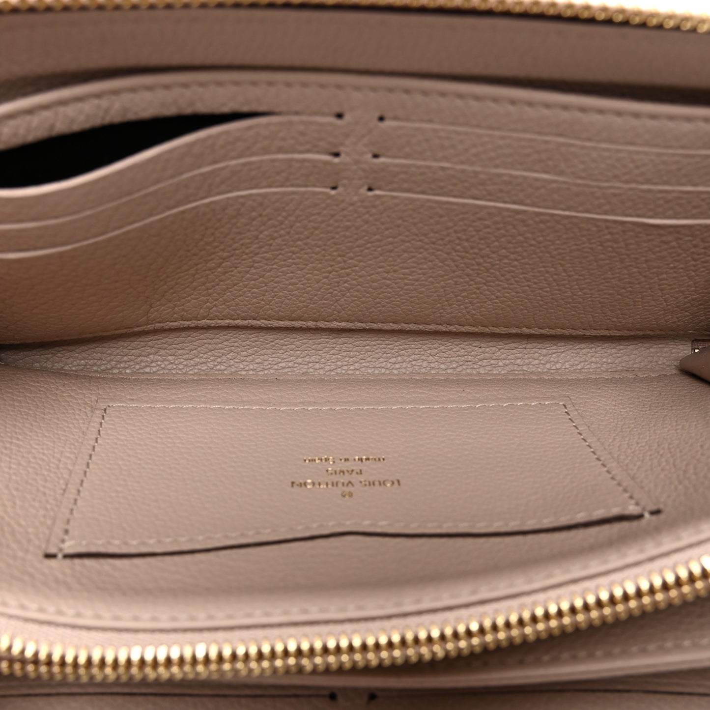 Calfskin Zippy Lockme Wallet Greige