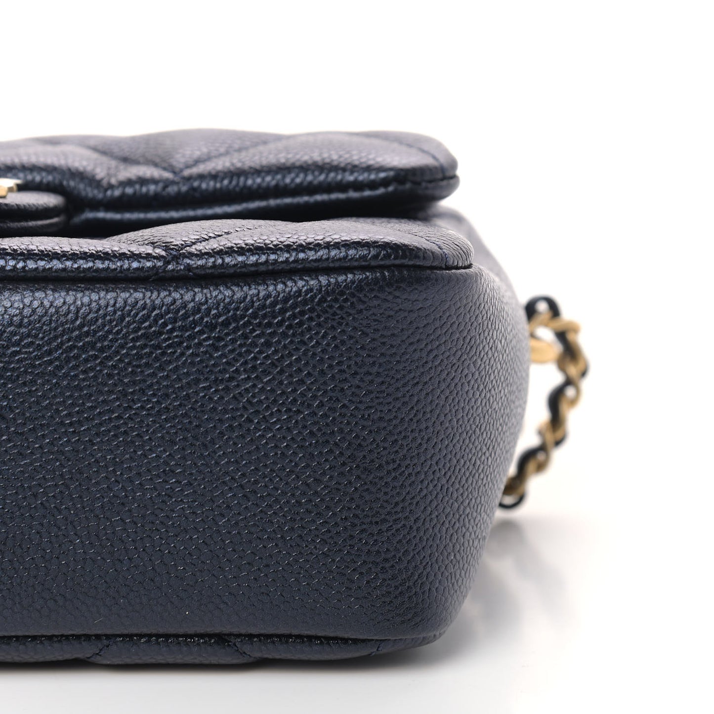 Iridescent Caviar Quilted Mini My Perfect Flap Black