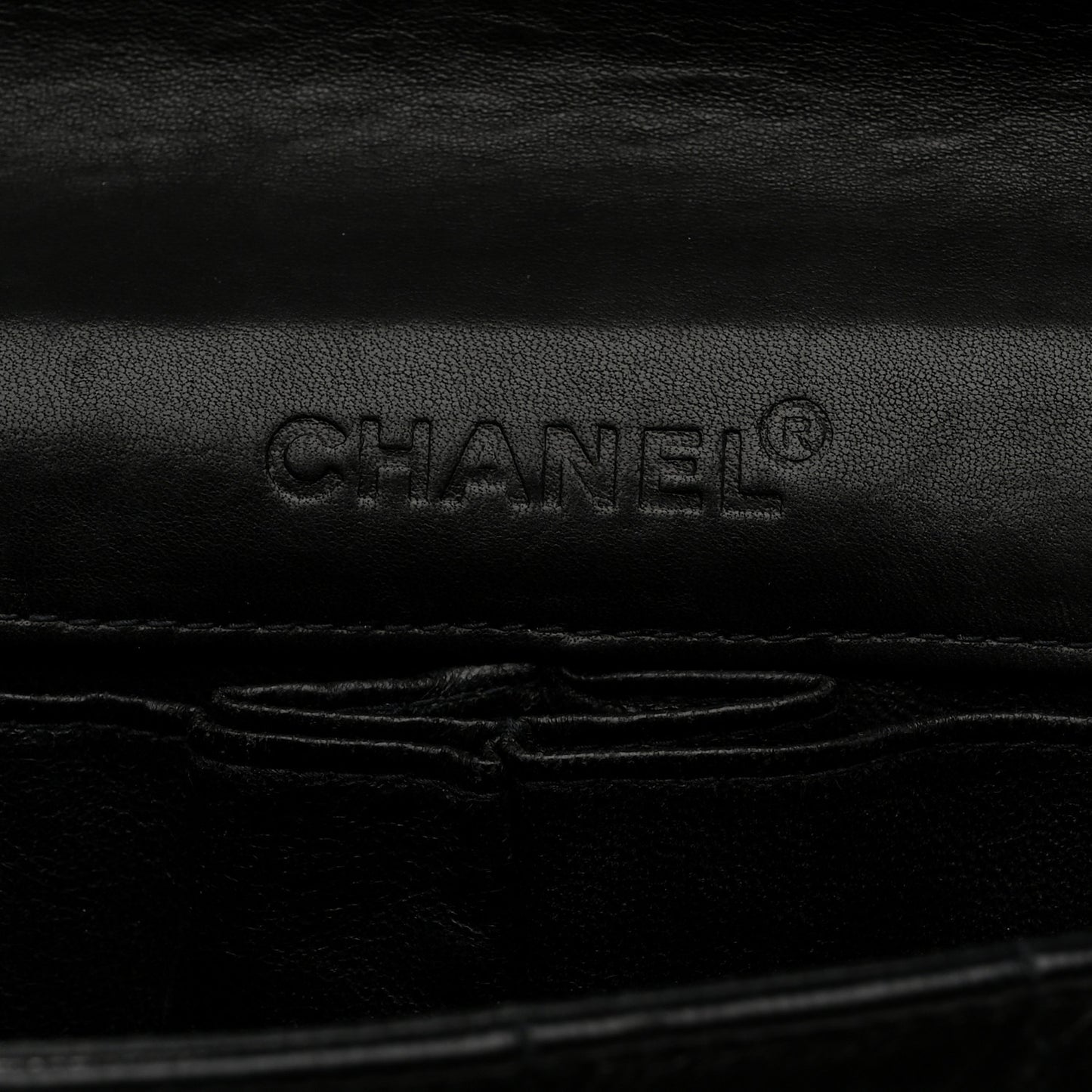 Lambskin East West Chocolate Bar Flap Black