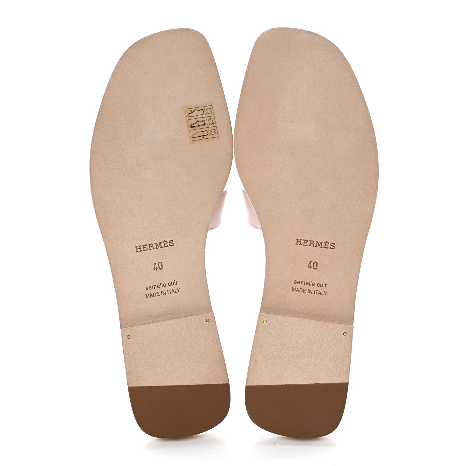 Hermes Box Calfskin Oran Sandals 40 Rose Pale 5 of 11