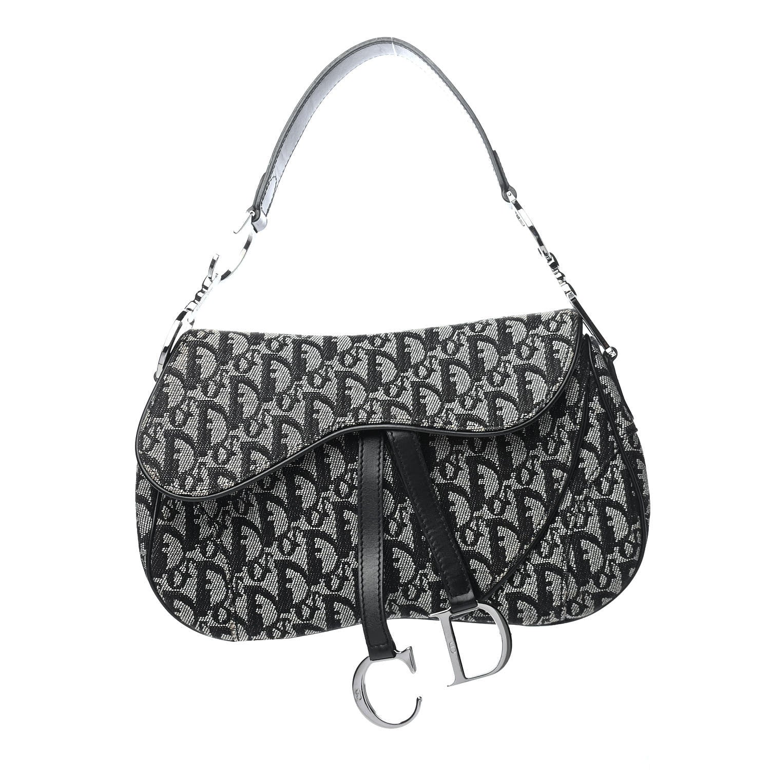 Christian Dior Monogram Double Saddle Bag Black 1 of 9