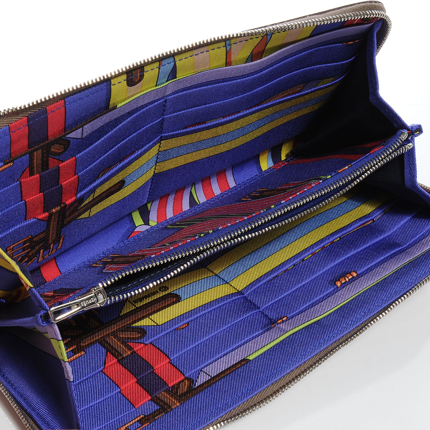 Hermes Epsom Silk In Wallet Etoupe Bleu Electrique 6 of 8
