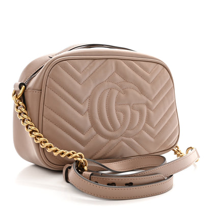 Gucci Calfskin Matelasse Small GG Marmont Chain Shoulder Bag Porcelain Rose 3 of 11