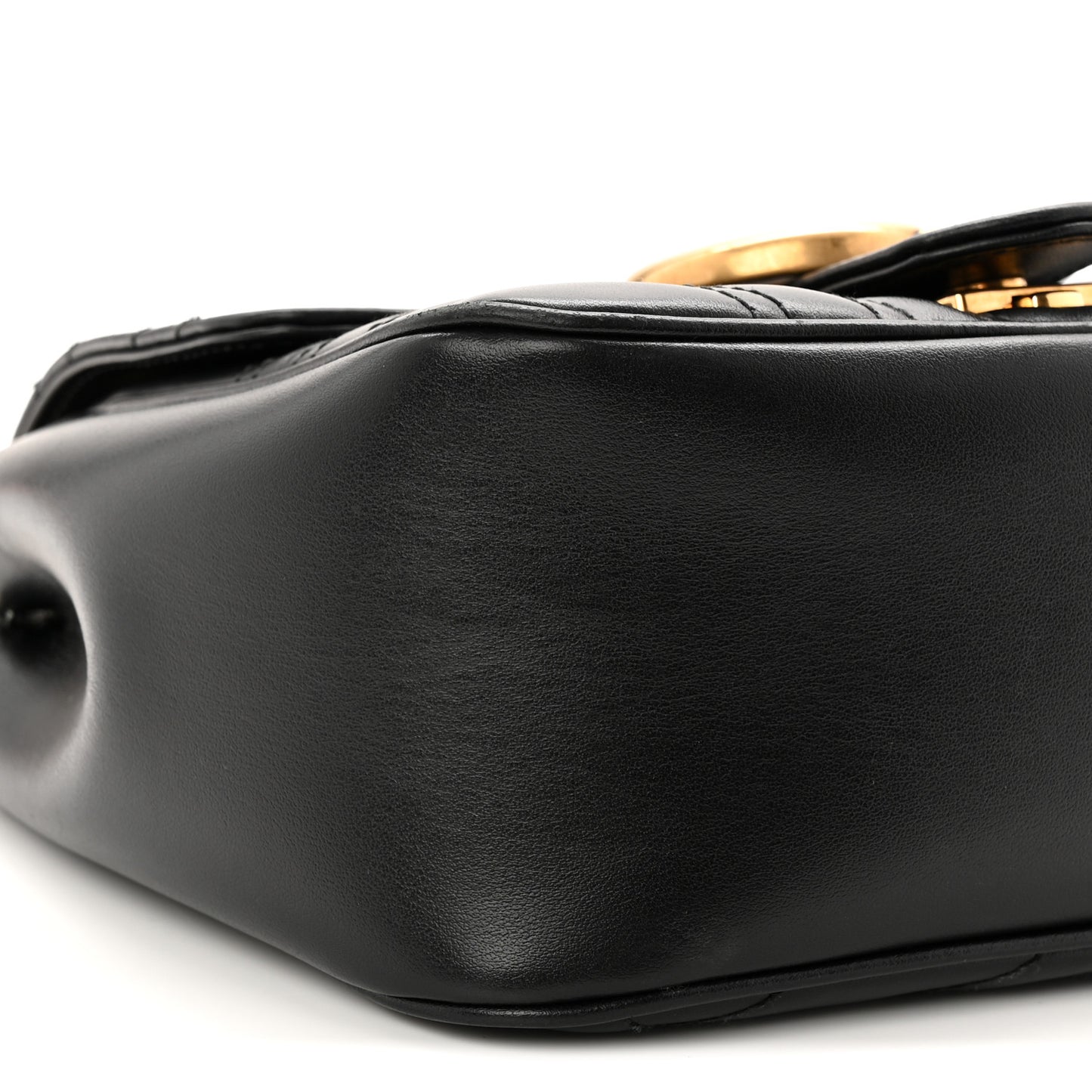 Calfskin Matelasse Mini GG Marmont Square Shoulder Bag Black