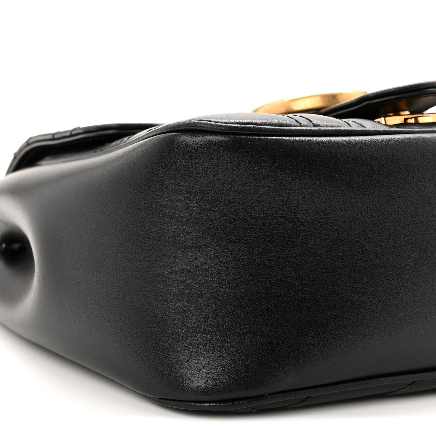 Gucci Calfskin Matelasse Mini GG Marmont Square Shoulder Bag Black 9 of 11