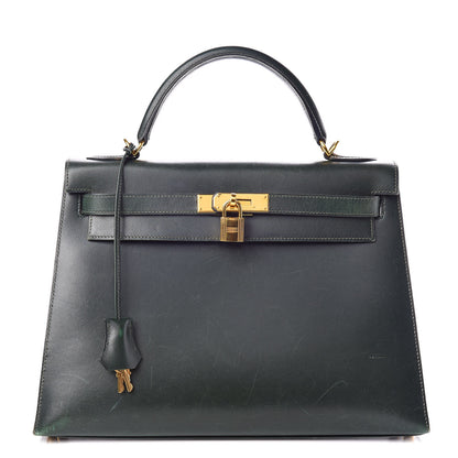 Hermes Box Kelly Sellier 32 Vert Fonce 1 of 15