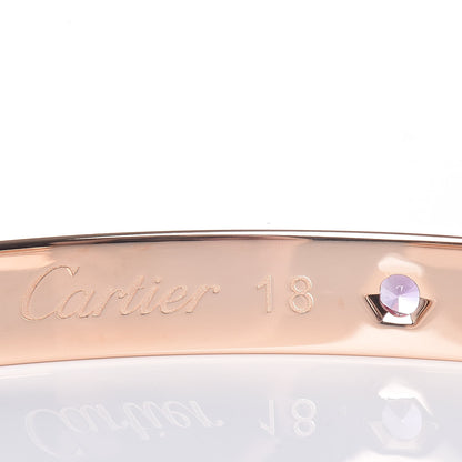 Cartier 18K Pink Gold Pink Sapphire LOVE Cuff Bracelet 18 4 of 6
