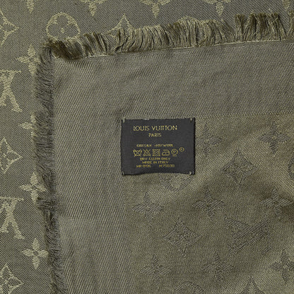 Louis Vuitton Silk Wool Monogram Shawl Kaki 4 of 4