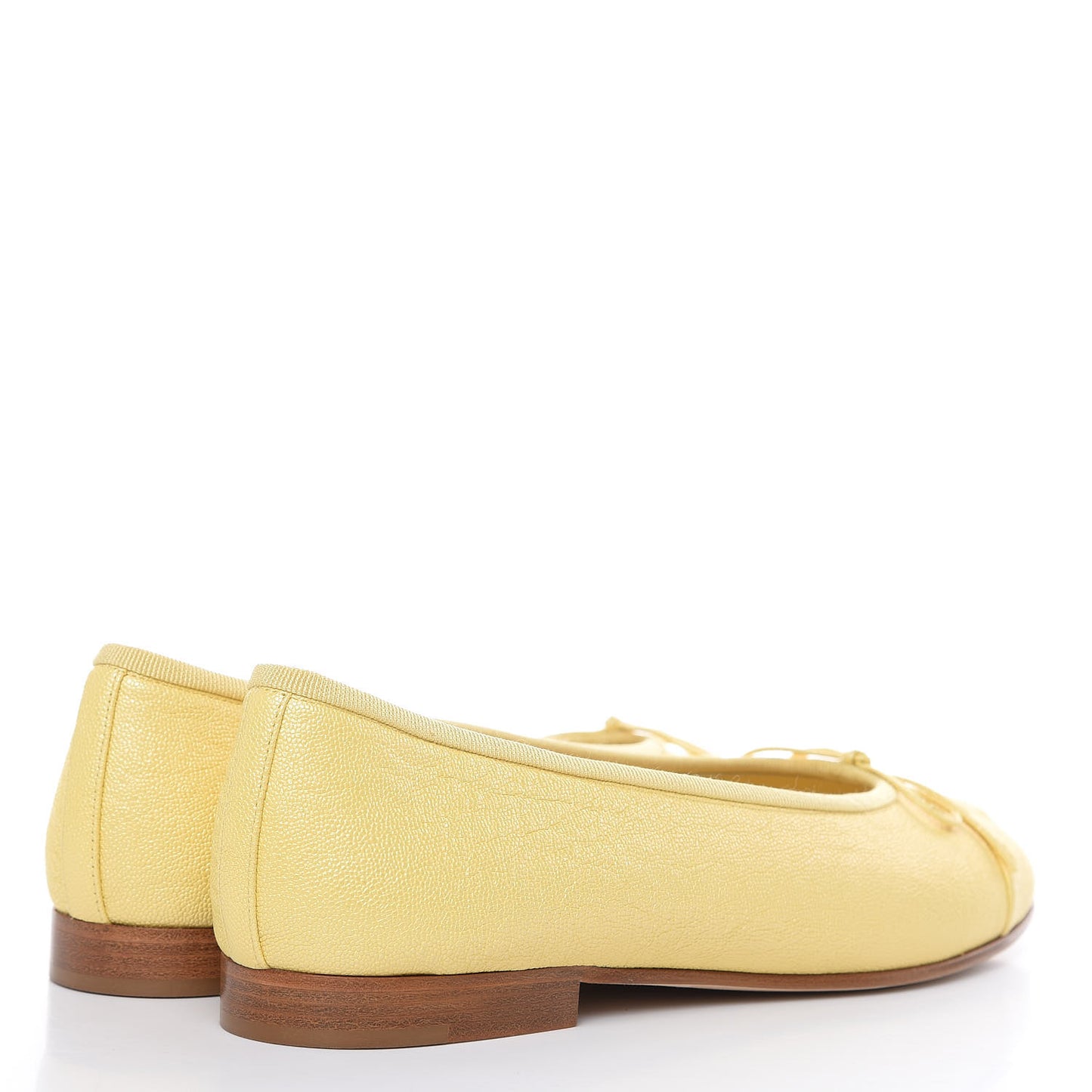 Iridescent Caviar CC Cap Toe Ballerina Flats 37.5 Yellow