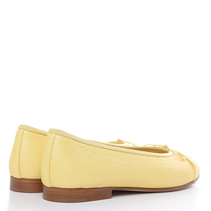 Chanel Iridescent Caviar CC Cap Toe Ballerina Flats 37.5 Yellow 4 of 9
