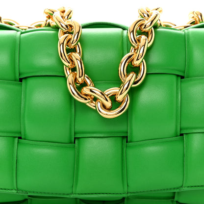 Bottega Veneta Lambskin Maxi Intreccio Padded Chain Cassette Crossbody Bag Parakeet 8 of 10