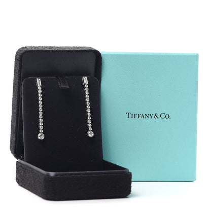 Tiffany Platinum Diamond Jazz Single Drop Earrings 5 of 5