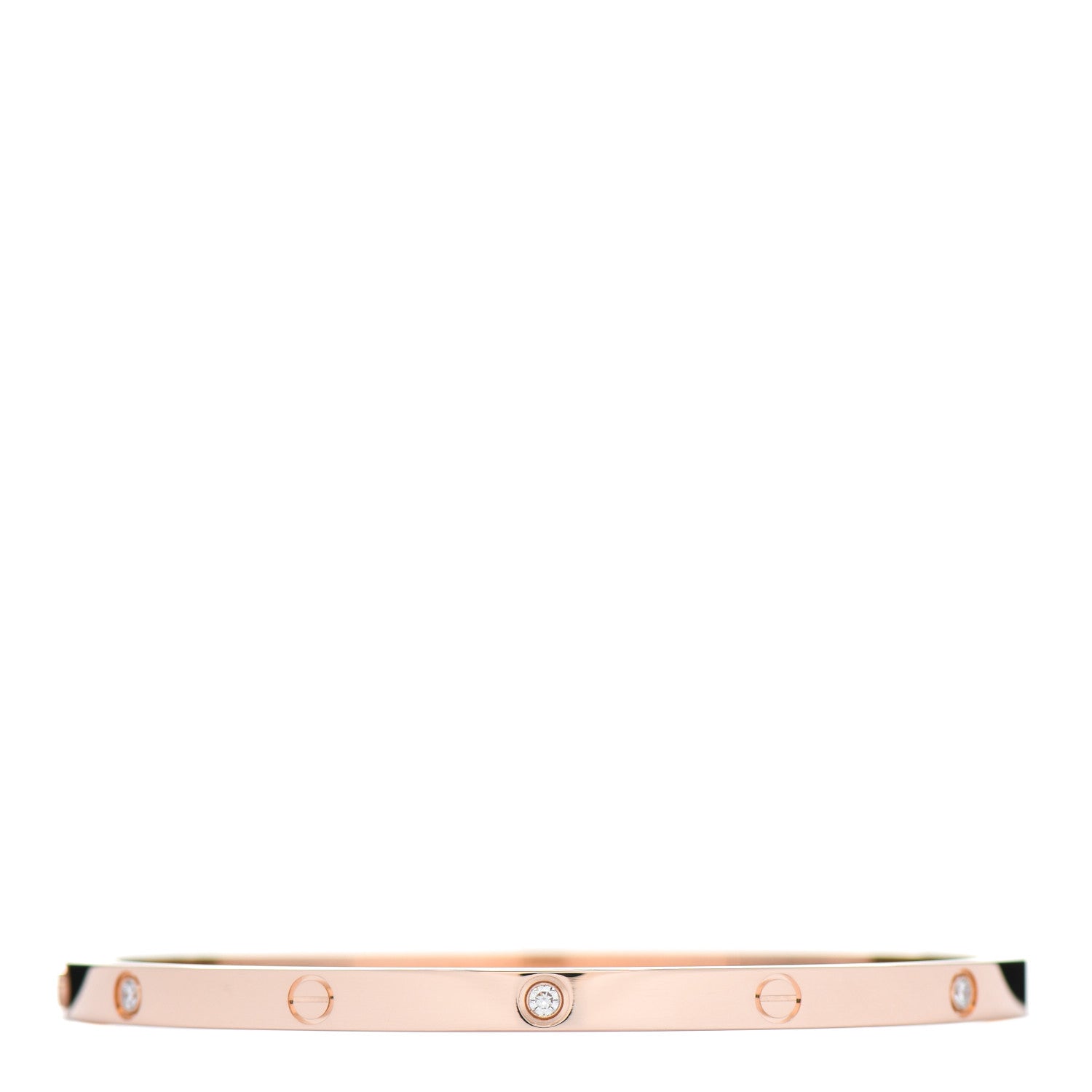 Cartier 18K Pink Gold 6 Diamond Small LOVE Bracelet 16 2 of 3