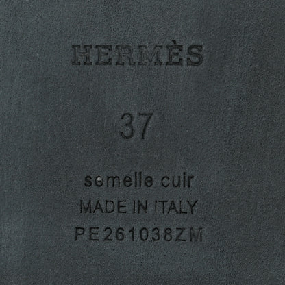 Hermes Calfskin Miss Sandals 37 Black 8 of 9