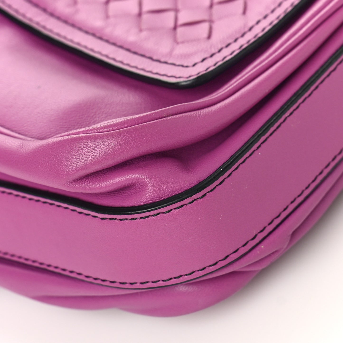 Nappa Intrecciato Shoulder Bag Peony