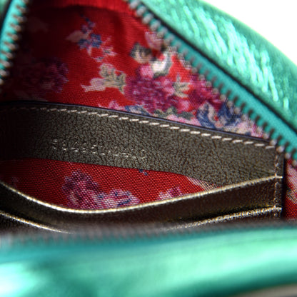 Gucci Laminated Nappa Trapuntata Mini Zumi Dome Shoulder Bag Rosso Jasmine Green Rame 9 of 13