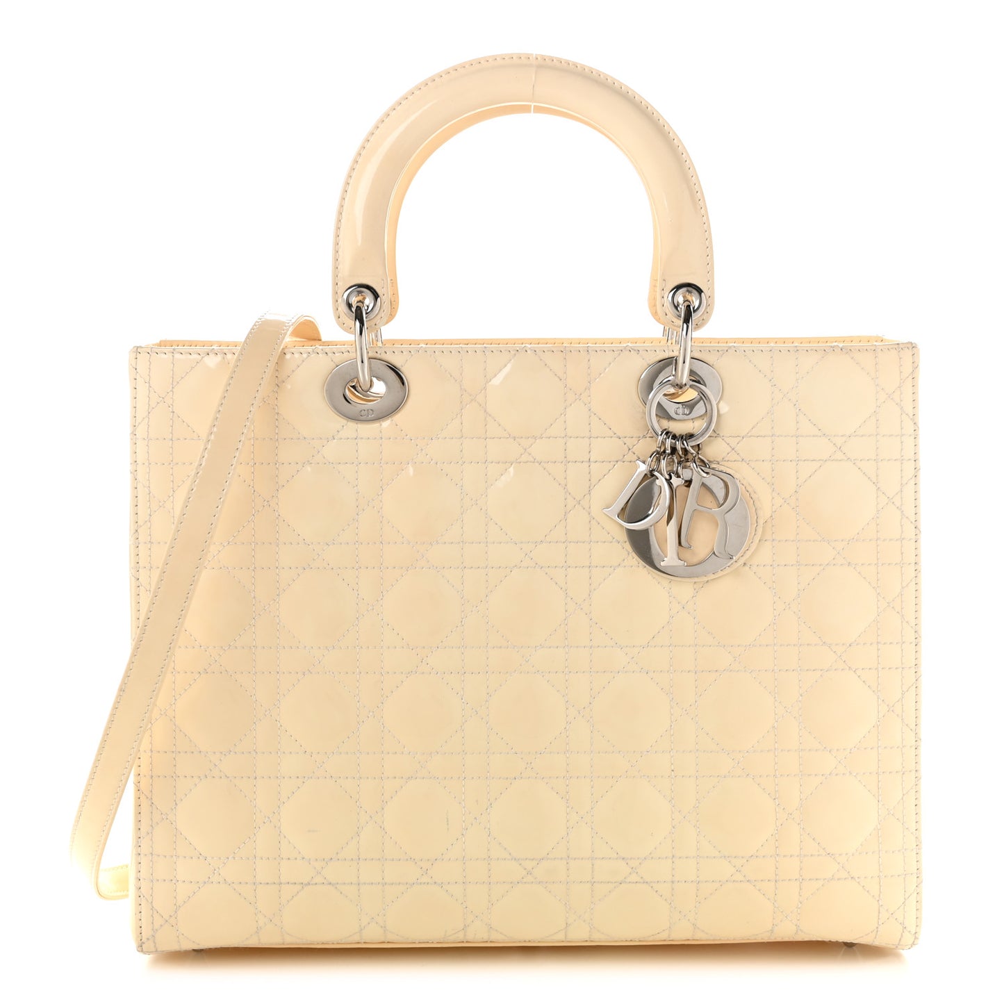 Patent Cannage Large Lady Dior White