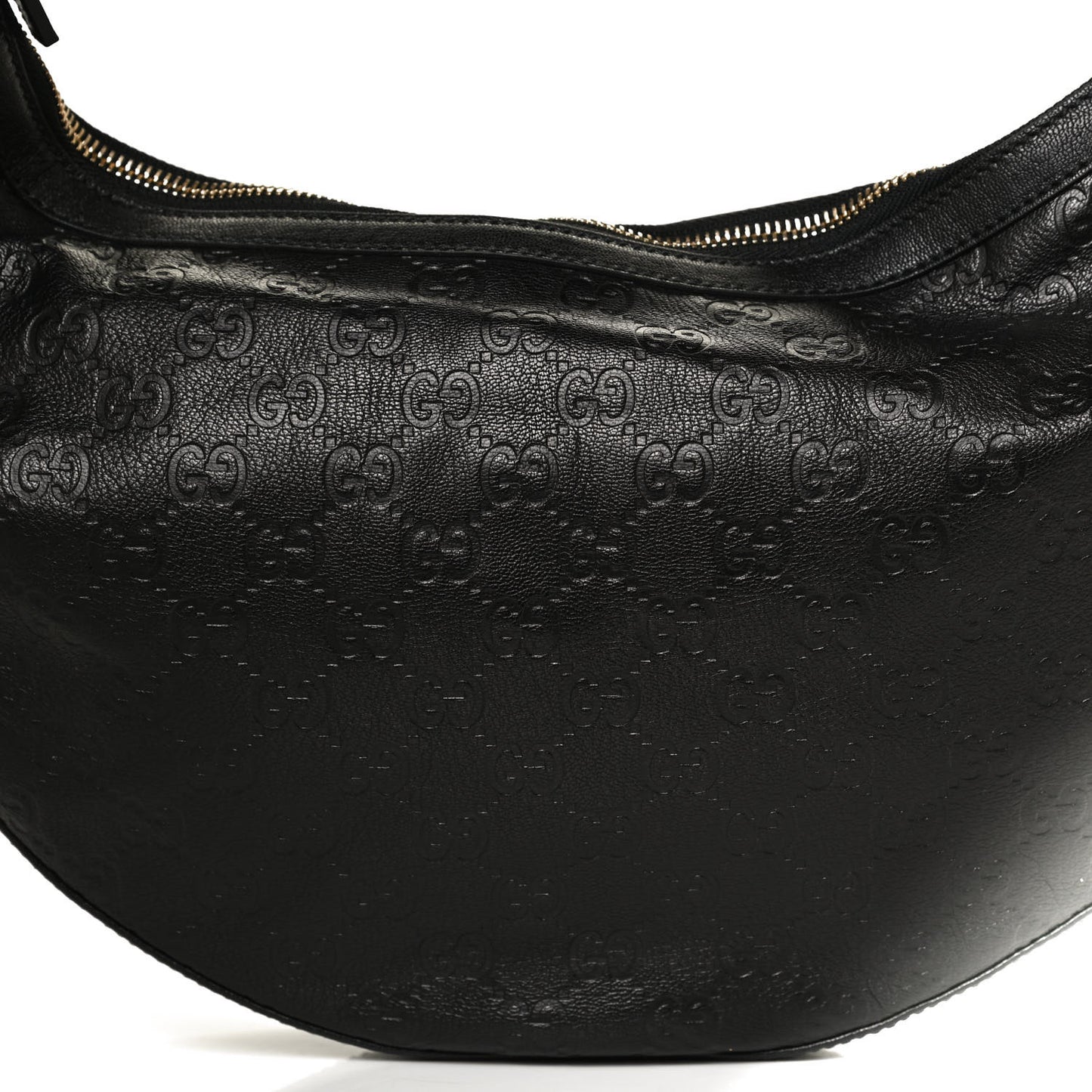 Guccissima Half Moon Bamboo Ring Hobo Black