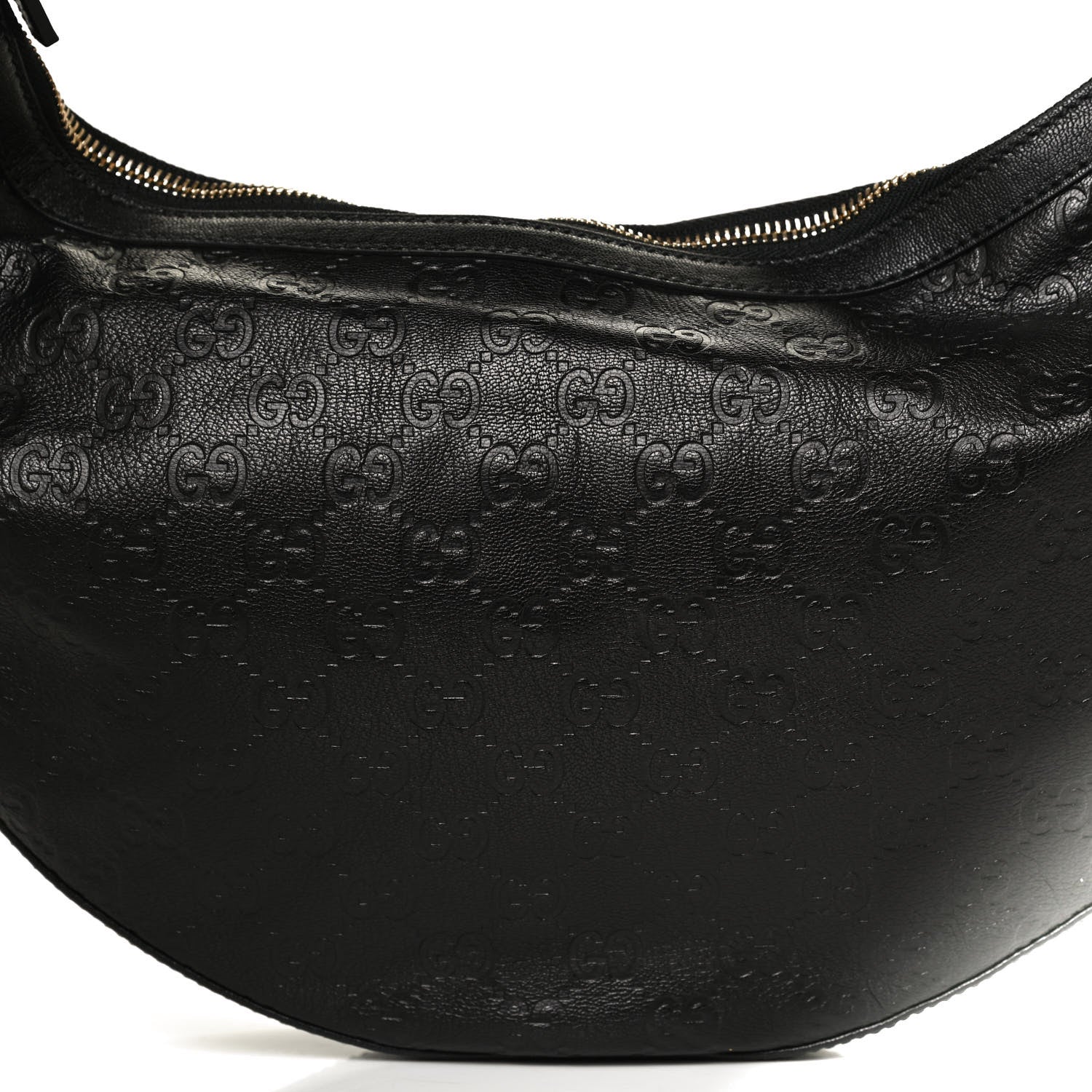 Gucci Guccissima Half Moon Bamboo Ring Hobo Black 9 of 12