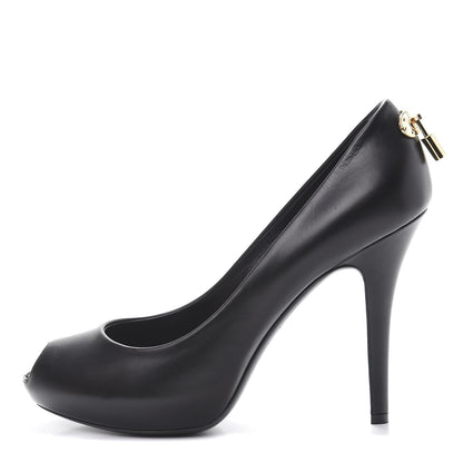 Louis Vuitton Smooth Calfskin Oh Really Peep Toe Pumps 40 Black 1 of 10