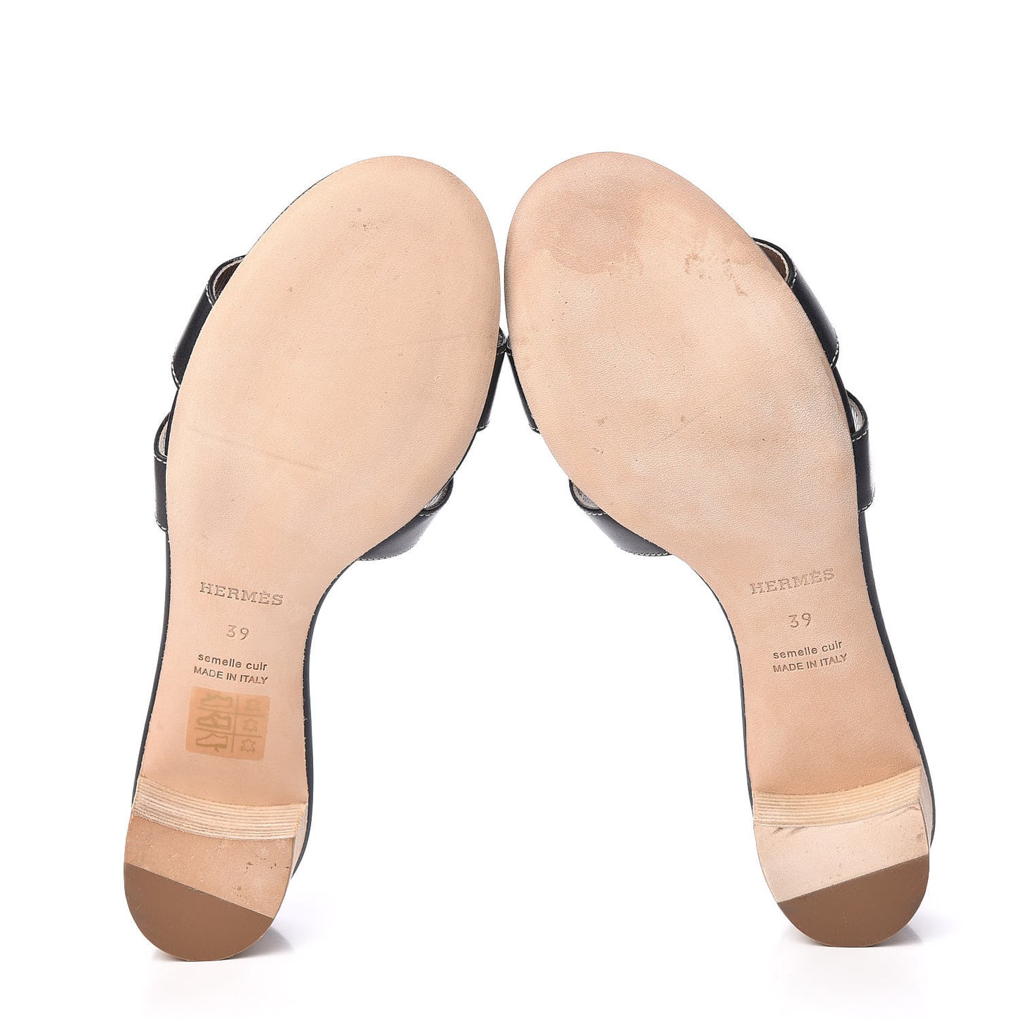 Calfskin Oasis Sandals 39 Black