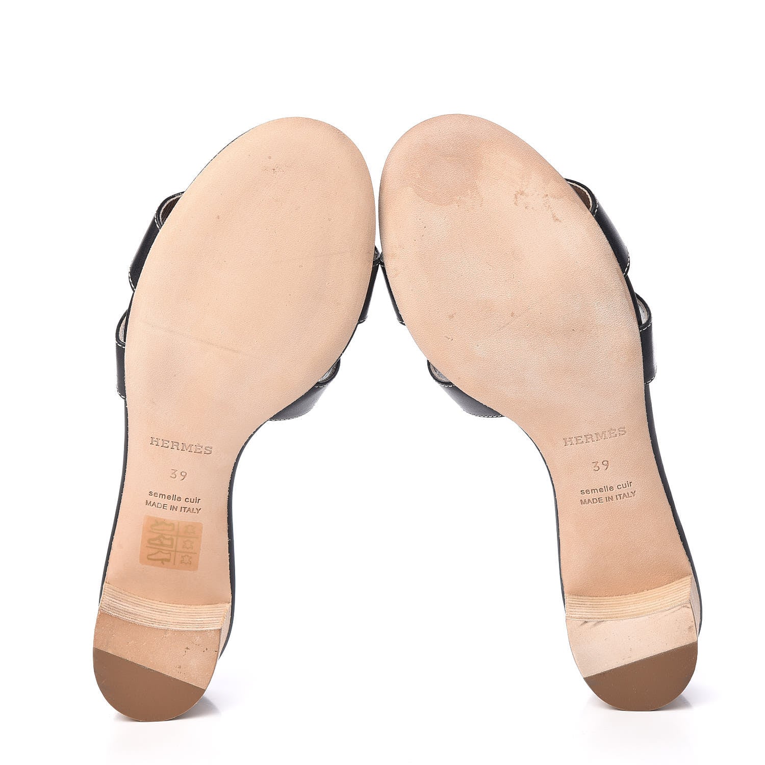 Hermes Calfskin Oasis Sandals 39 Black 5 of 11