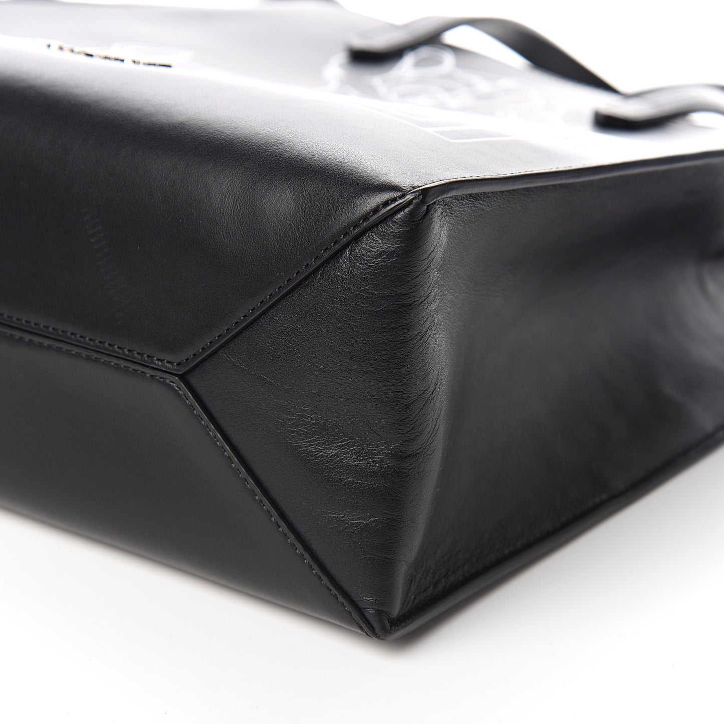 Calfskin Bambi Print Small Stargate Shopper Tote Black