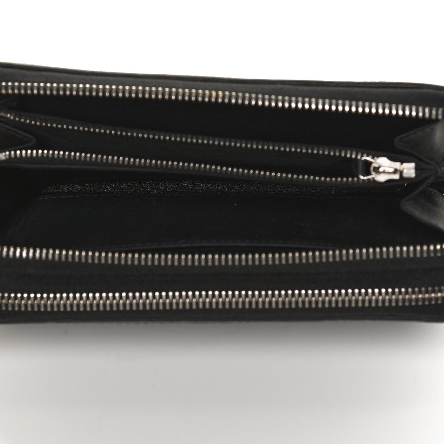 Guccissima Large Double Zip Around Wallet Black