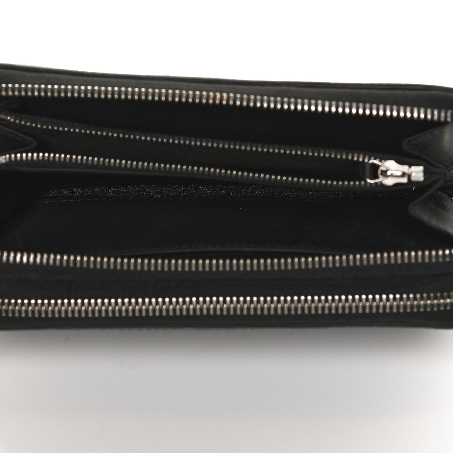 Gucci Guccissima Large Double Zip Around Wallet Black 6 of 11