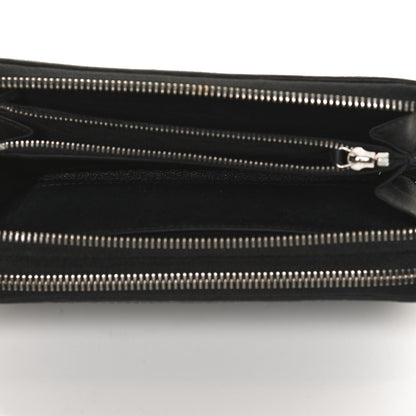Gucci Guccissima Large Double Zip Around Wallet Black 6 of 11