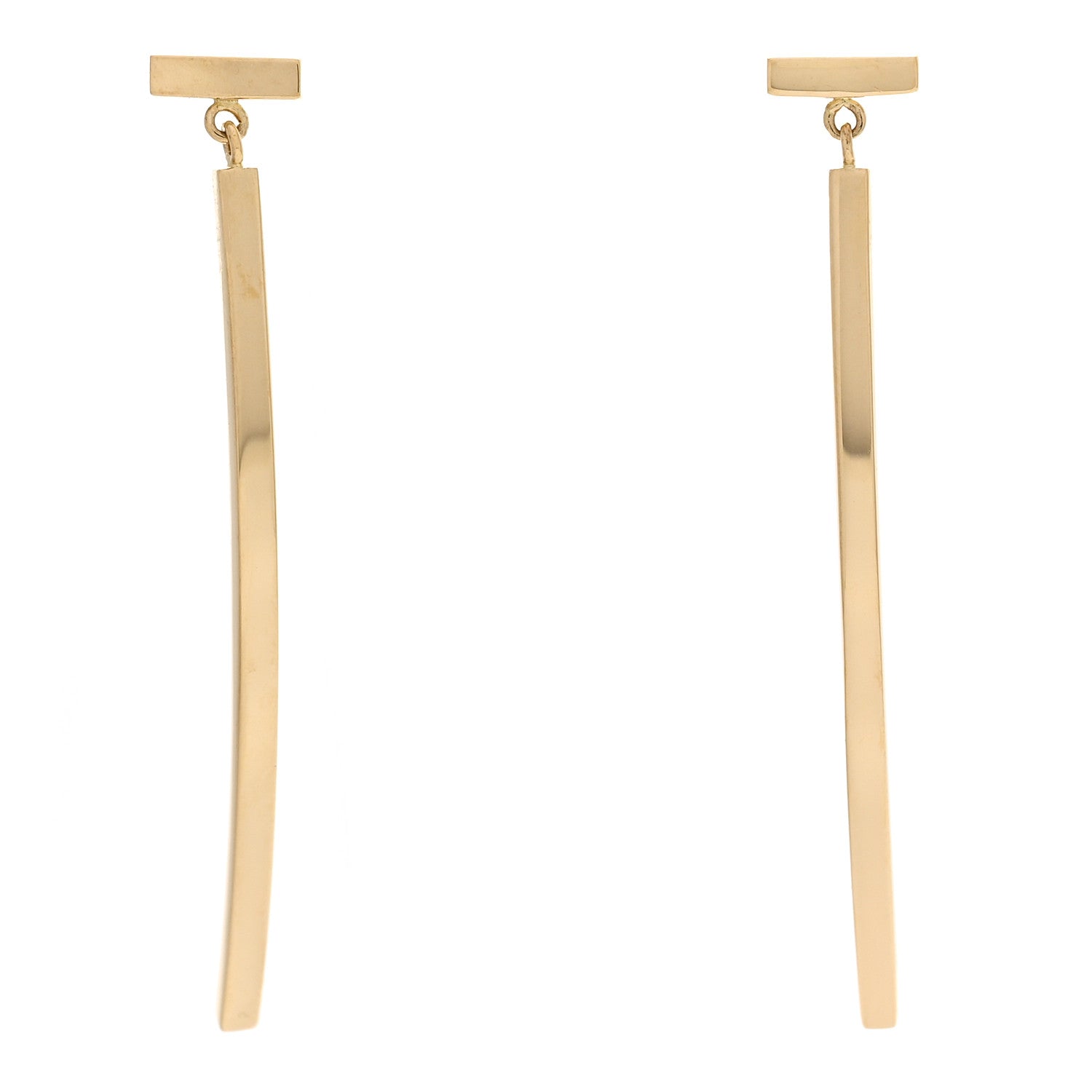 Tiffany 18K Yellow Gold T Bar Earrings 1 of 4