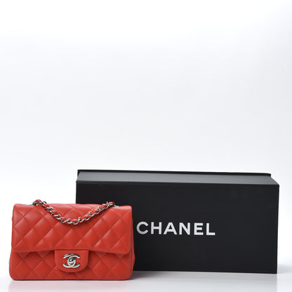 Chanel Lambskin Quilted Mini Rectangular Flap Red 10 of 10