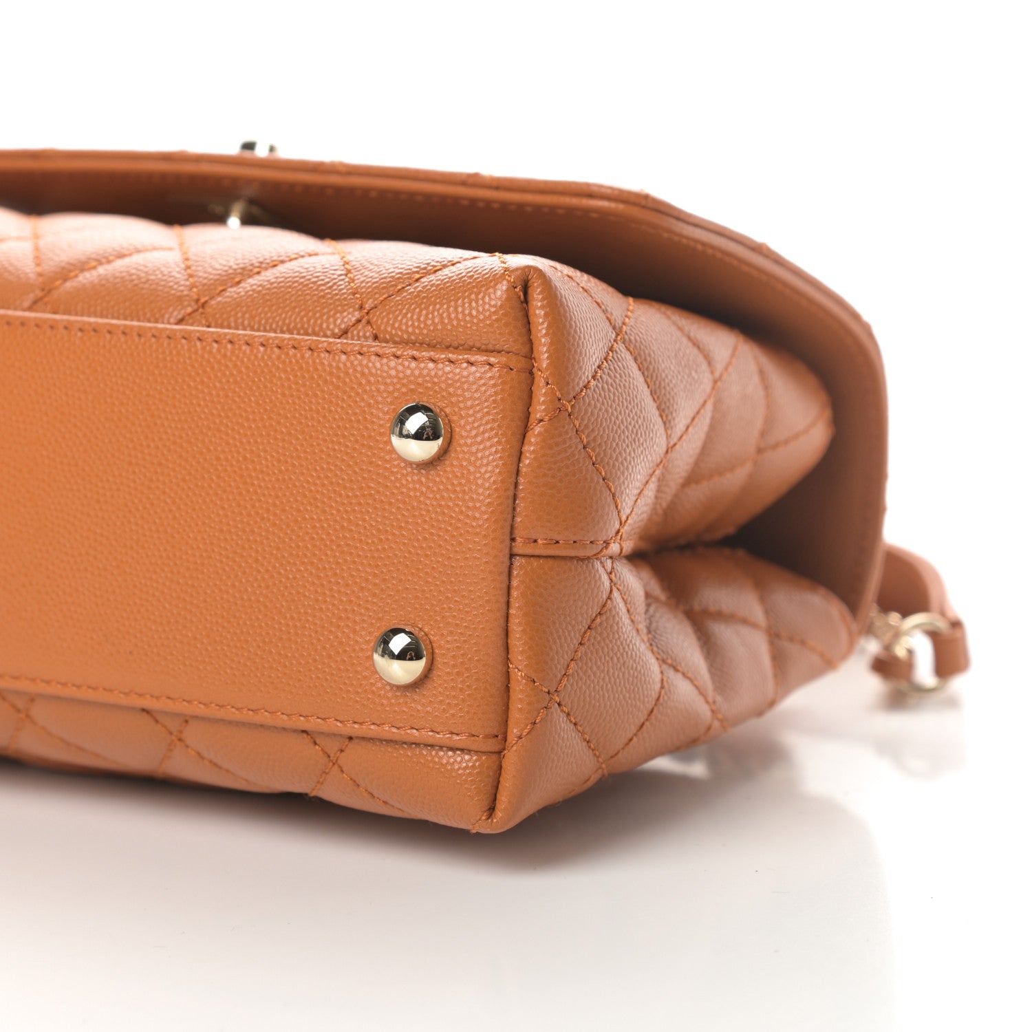 Chanel Caviar Quilted Mini Coco Handle Flap Brown 10 of 11