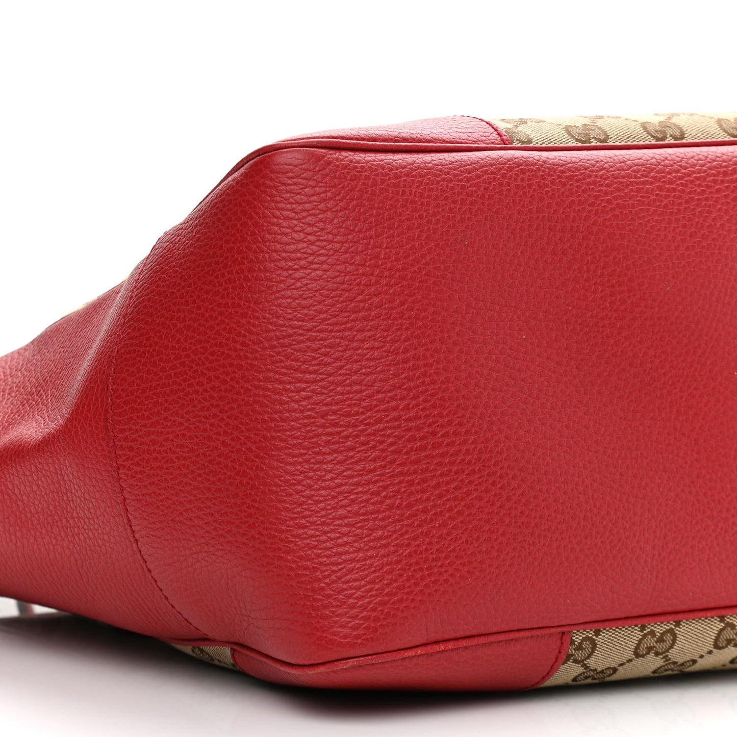 Monogram Bree Zippered Tote Beige Red