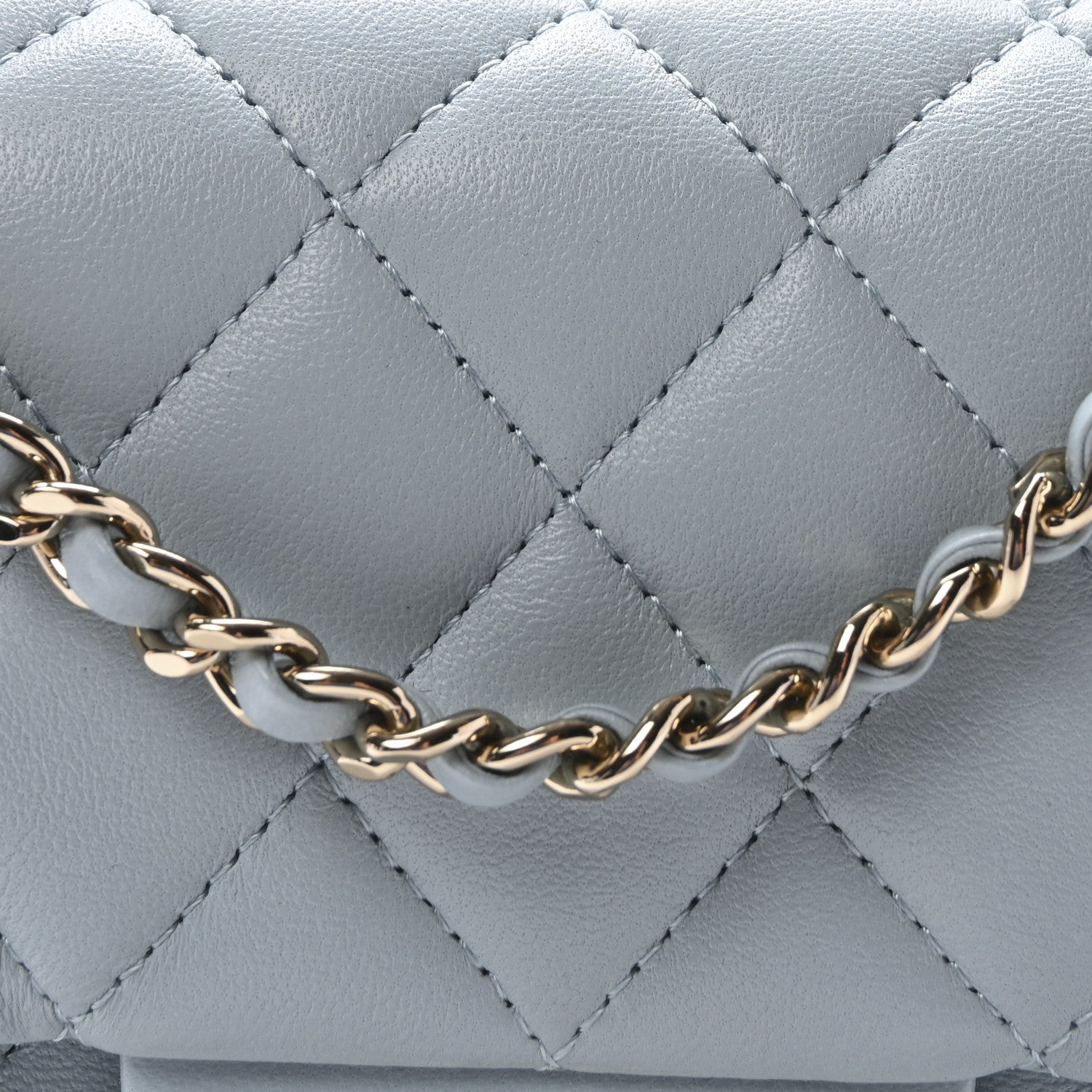 Chanel Lambskin Quilted Mini Top Handle Rectangular Flap Light Blue 8 of 11